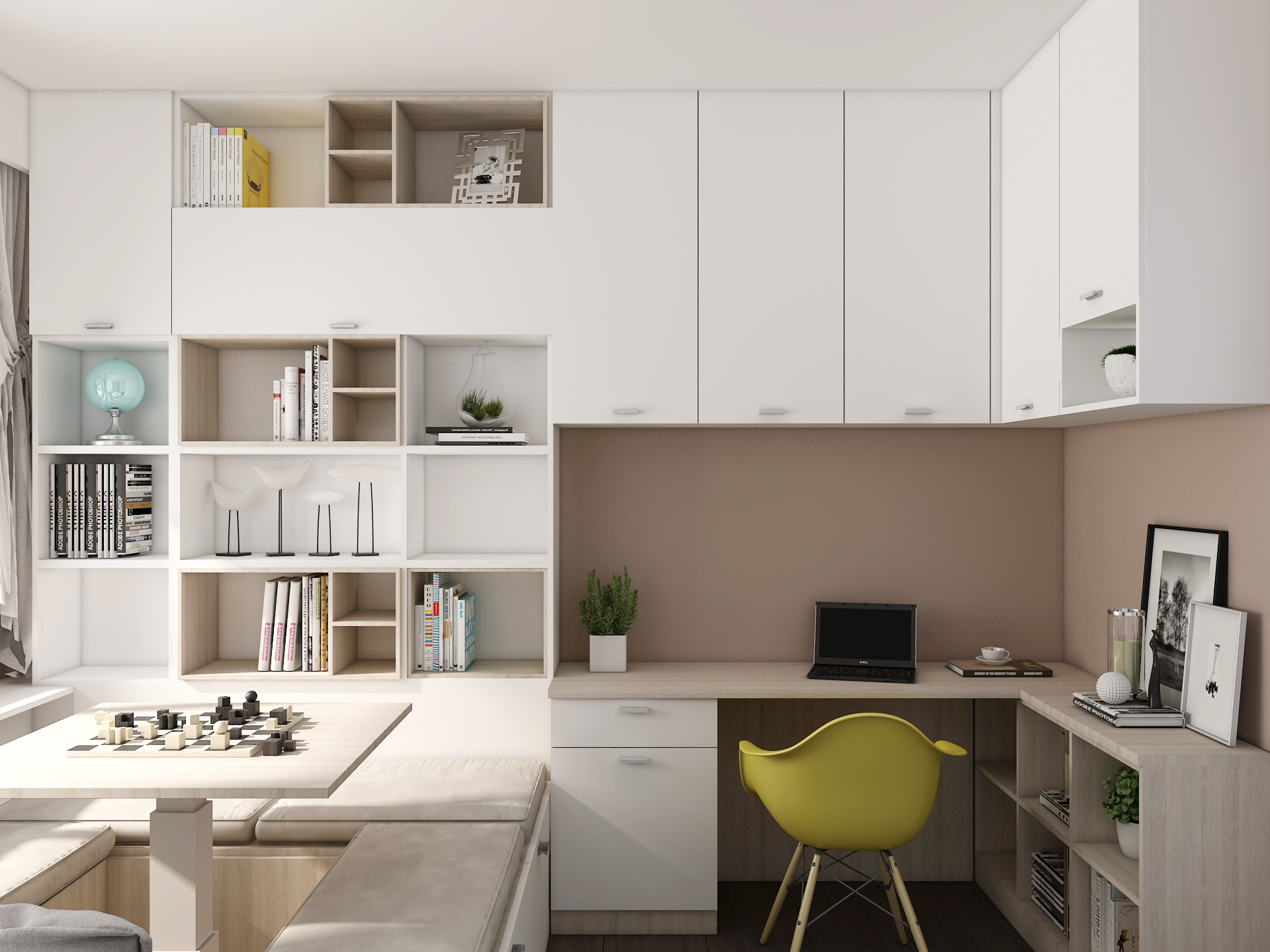 全鋁榻榻米-01（風(fēng)格：現(xiàn)代；顏色：暖白橡木）